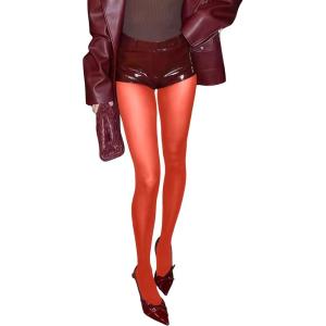 image:imageSOLY HUX Womens High Waisted See Through Tights Party Club Stockings PantyhosePlain Red