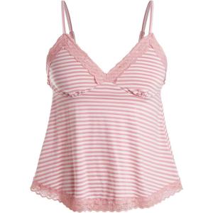 image:imageSOLY HUX Womens Y2K Lace Cami Sleeveless Striped Spaghetti Strap Camisole Gothic Babydoll TopsLight Pink and White