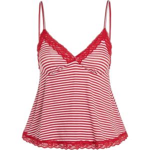 image:imageSOLY HUX Womens Y2K Lace Cami Sleeveless Striped Spaghetti Strap Camisole Gothic Babydoll TopsRed White Striped