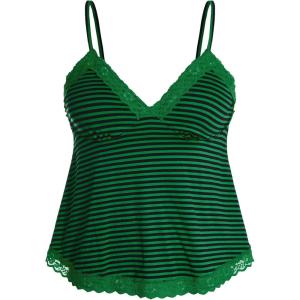 image:imageSOLY HUX Womens Y2K Lace Cami Sleeveless Striped Spaghetti Strap Camisole Gothic Babydoll TopsTurquoise Striped