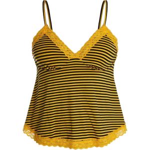 image:imageSOLY HUX Womens Y2K Lace Cami Sleeveless Striped Spaghetti Strap Camisole Gothic Babydoll TopsYellow Black Striped