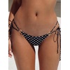 image:imageSOLY HUX Bathing Suit for Women Halter Ring Linked Tie Side Bikini Sets Two Piece SwimsuitBlack Polka Dots