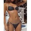 image:imageSOLY HUX Bathing Suit for Women Halter Ring Linked Tie Side Bikini Sets Two Piece SwimsuitBlack Polka Dots