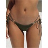 image:imageSOLY HUX Bathing Suit for Women Halter Ring Linked Tie Side Bikini Sets Two Piece SwimsuitPlain Army Green