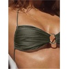 image:imageSOLY HUX Bathing Suit for Women Halter Ring Linked Tie Side Bikini Sets Two Piece SwimsuitPlain Army Green
