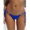 image:imageSOLY HUX Bathing Suit for Women Halter Ring Linked Tie Side Bikini Sets Two Piece SwimsuitPlain Blue