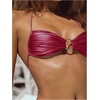 image:imageSOLY HUX Bathing Suit for Women Halter Ring Linked Tie Side Bikini Sets Two Piece SwimsuitPlain Burgundy