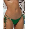 image:imageSOLY HUX Bathing Suit for Women Halter Ring Linked Tie Side Bikini Sets Two Piece SwimsuitPlain Dark Green