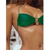 image:imageSOLY HUX Bathing Suit for Women Halter Ring Linked Tie Side Bikini Sets Two Piece SwimsuitPlain Dark Green
