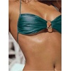 image:imageSOLY HUX Bathing Suit for Women Halter Ring Linked Tie Side Bikini Sets Two Piece SwimsuitPlain Green