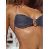 image:imageSOLY HUX Bathing Suit for Women Halter Ring Linked Tie Side Bikini Sets Two Piece SwimsuitPlain Grey