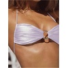 image:imageSOLY HUX Bathing Suit for Women Halter Ring Linked Tie Side Bikini Sets Two Piece SwimsuitPlain Mauve Purple