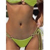 image:imageSOLY HUX Bathing Suit for Women Halter Ring Linked Tie Side Bikini Sets Two Piece SwimsuitPlain Mint Green