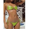 image:imageSOLY HUX Bathing Suit for Women Halter Ring Linked Tie Side Bikini Sets Two Piece SwimsuitPlain Mint Green