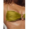 image:imageSOLY HUX Bathing Suit for Women Halter Ring Linked Tie Side Bikini Sets Two Piece SwimsuitPlain Mustard Yellow