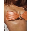 image:imageSOLY HUX Bathing Suit for Women Halter Ring Linked Tie Side Bikini Sets Two Piece SwimsuitPlain Orange