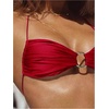 image:imageSOLY HUX Bathing Suit for Women Halter Ring Linked Tie Side Bikini Sets Two Piece SwimsuitPlain Red