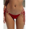 image:imageSOLY HUX Bathing Suit for Women Halter Ring Linked Tie Side Bikini Sets Two Piece SwimsuitPlain Red