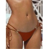 image:imageSOLY HUX Bathing Suit for Women Halter Ring Linked Tie Side Bikini Sets Two Piece SwimsuitSolid Brown