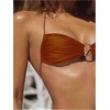 image:imageSOLY HUX Bathing Suit for Women Halter Ring Linked Tie Side Bikini Sets Two Piece SwimsuitSolid Brown