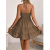 image:imageSOLY HUX Womens Summer Mini Dress Halter Backless Sleeveless A Line Ruffle Hem Flowy Cami Dresses SundressSolid Brown