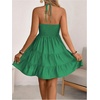 image:imageSOLY HUX Womens Summer Mini Dress Halter Backless Sleeveless A Line Ruffle Hem Flowy Cami Dresses SundressSolid Green