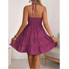 image:imageSOLY HUX Womens Summer Mini Dress Halter Backless Sleeveless A Line Ruffle Hem Flowy Cami Dresses SundressSolid Hotpink