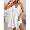 image:imageSOLY HUX Womens Summer Mini Dress Halter Backless Sleeveless A Line Ruffle Hem Flowy Cami Dresses SundressSolid White