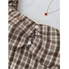 image:imageSOLY HUX Girls Gingham Tops Y2K Cute Blouse Summer Sweetheart Neck Shirts Aesthetic ClothesBrown Plaid