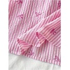 image:imageSOLY HUX Girls Gingham Tops Y2K Cute Blouse Summer Sweetheart Neck Shirts Aesthetic ClothesPink Striped Bow