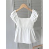 image:imageSOLY HUX Girls Gingham Tops Y2K Cute Blouse Summer Sweetheart Neck Shirts Aesthetic ClothesSolid White