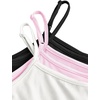 image:imageSOLY HUX Girls Tank Tops 3 Packs Cute Ruched Spaghetti Strap Camisole Slim Fit UndershirtsWhite Pink Black