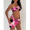 image:imageSOLY HUX Womens 3 Piece Swimsuit Floral Halter Bikini Set Beach Vacation Bathing Suit with Drawstring Cover Up SkirtBlack Floral