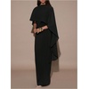 image:imageSOLY HUX Womens Elegant Bodycon Maxi Dresses Evening Fishtail Shawl Dress Cocktail Formal GownsPure Black