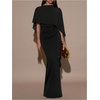 image:imageSOLY HUX Womens Elegant Bodycon Maxi Dresses Evening Fishtail Shawl Dress Cocktail Formal GownsPure Black