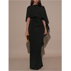 image:imageSOLY HUX Womens Elegant Bodycon Maxi Dresses Evening Fishtail Shawl Dress Cocktail Formal GownsPure Black