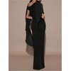 image:imageSOLY HUX Womens Elegant Bodycon Maxi Dresses Evening Fishtail Shawl Dress Cocktail Formal GownsPure Black