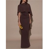 image:imageSOLY HUX Womens Elegant Bodycon Maxi Dresses Evening Fishtail Shawl Dress Cocktail Formal GownsPure Brown
