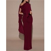 image:imageSOLY HUX Womens Elegant Bodycon Maxi Dresses Evening Fishtail Shawl Dress Cocktail Formal GownsPure Burgundy