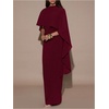 image:imageSOLY HUX Womens Elegant Bodycon Maxi Dresses Evening Fishtail Shawl Dress Cocktail Formal GownsPure Burgundy