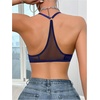image:imageSOLY HUX Womens Sheer Mesh Through Bra Sheer Bralette Front Closure Deep V Neck Wireless Lingerie Sexy Lingerie BraDark Blue