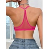 image:imageSOLY HUX Womens Sheer Mesh Through Bra Sheer Bralette Front Closure Deep V Neck Wireless Lingerie Sexy Lingerie BraHot Pink