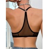 image:imageSOLY HUX Womens Sheer Mesh Through Bra Sheer Bralette Front Closure Deep V Neck Wireless Lingerie Sexy Lingerie BraPure Black