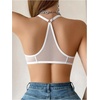 image:imageSOLY HUX Womens Sheer Mesh Through Bra Sheer Bralette Front Closure Deep V Neck Wireless Lingerie Sexy Lingerie BraPure White
