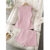 image:imageSOLY HUX Womens Summer 2 Piece Outfits Sleeveless Matching Sets Lace Up Vest and Skort ShortsLight Pink
