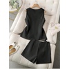 image:imageSOLY HUX Womens Summer 2 Piece Outfits Sleeveless Matching Sets Lace Up Vest and Skort ShortsPlain Black