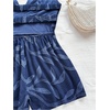 image:imageSOLY HUX Womens Summer Halter Romper Deep V Neck Backless Sleeveless Boho Short JumpsuitDark Blue