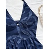 image:imageSOLY HUX Womens Summer Halter Romper Deep V Neck Backless Sleeveless Boho Short JumpsuitDark Blue