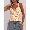 image:imageSOLY HUX Womens Y2k Sequin Cami Top V Neck Spaghetti Strap Criss Cross Backless Going Out Tops Party ClubwearApricot