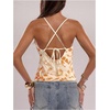 image:imageSOLY HUX Womens Y2k Sequin Cami Top V Neck Spaghetti Strap Criss Cross Backless Going Out Tops Party ClubwearApricot